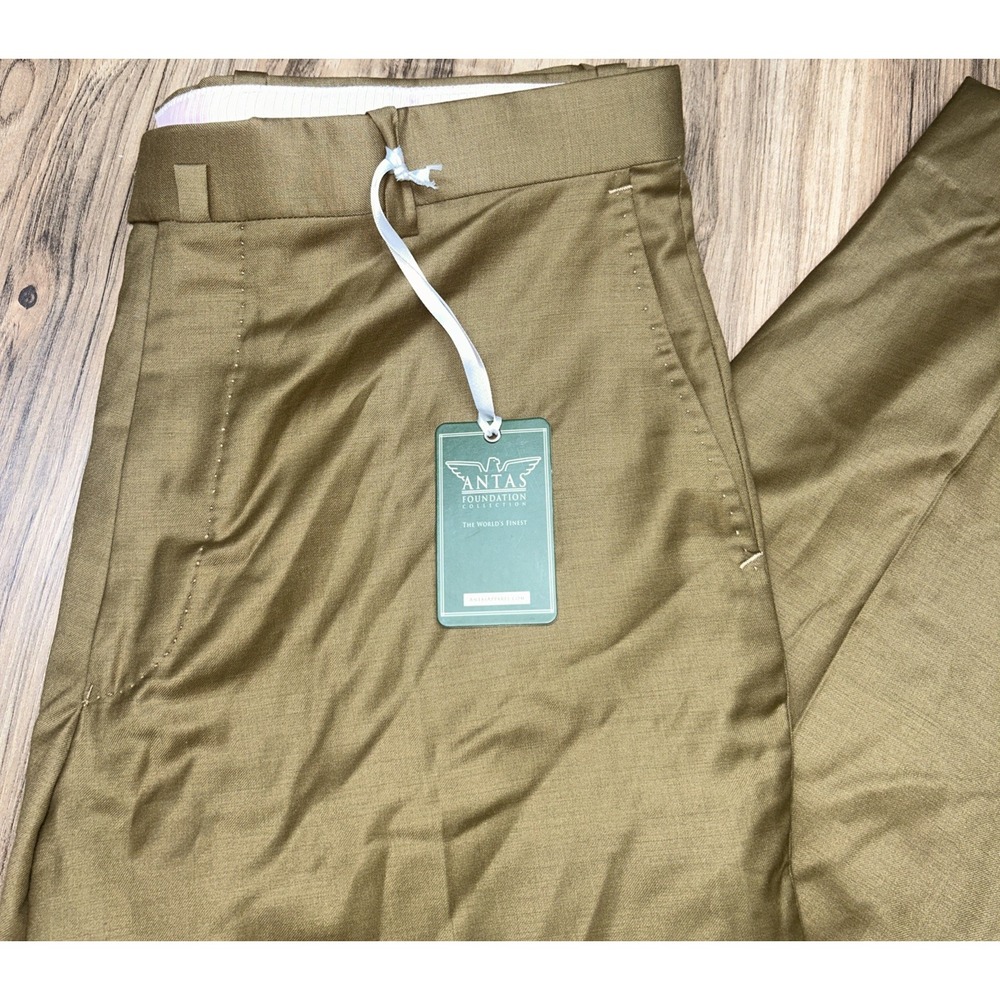 Antas‎ Foundation Men's 38 Laguna Flat Front Tabacco Dress Pant Pleated